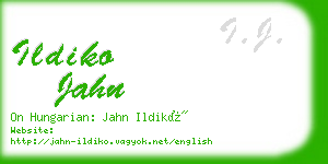 ildiko jahn business card